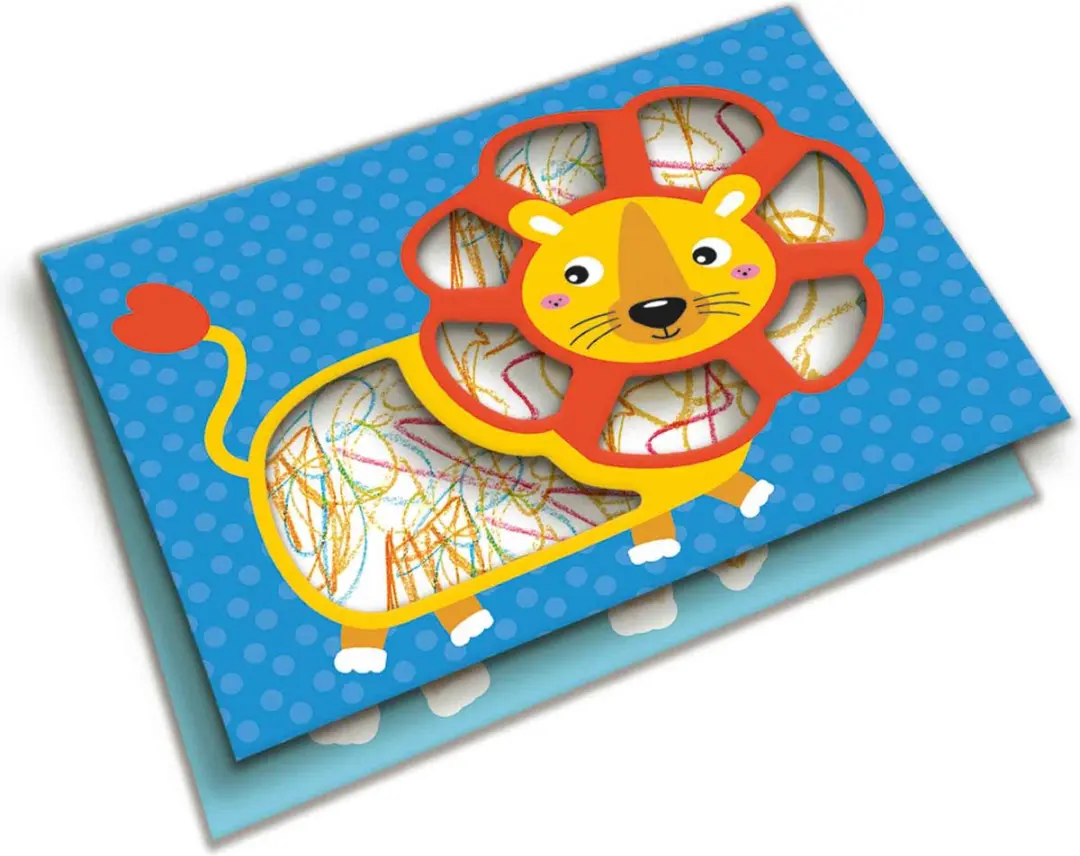 SES Creative Mijn Eerste Krijtjes Dieren Kaarten - 8 Stuks - 4 Kleuren