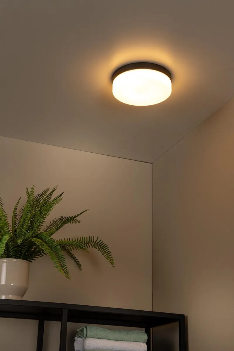 Lucide BISKIT Plafondlamp Ø28cm LED 18W 2700K - Zwart