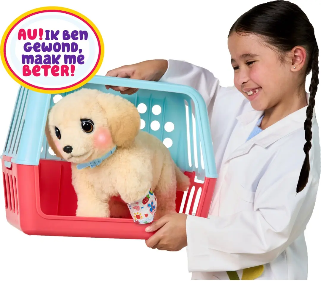 Little Live Pets Ouchies Puppy Cooper Interactieve Knuffel - Bruin - afbeelding 6 van 6