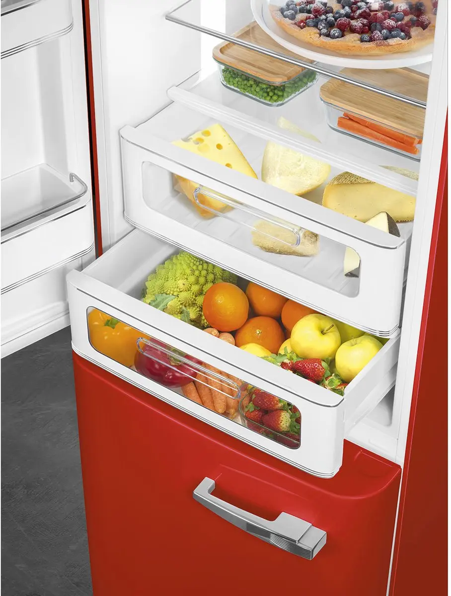 Smeg FAB32LRD6 Koel-Vriescombinatie 331L - Rood - afbeelding 6 van 6