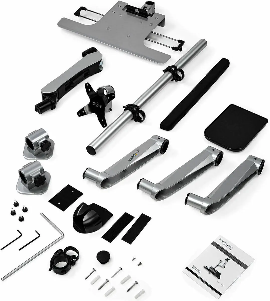 Startech WALLSTSI1 Wandmontage Zit-Sta Werkplek - Zwart-Grijs