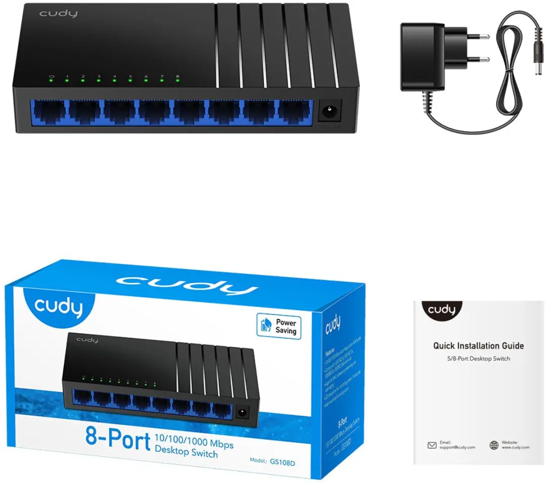 Cudy GS108D 8-poorts Gigabit Switch - Zwart