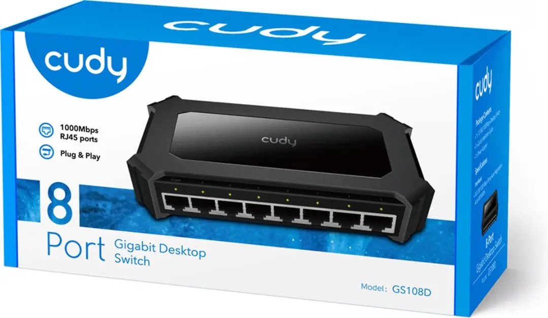 Cudy GS108D 8-poorts Gigabit Switch - Zwart - afbeelding 6 van 6