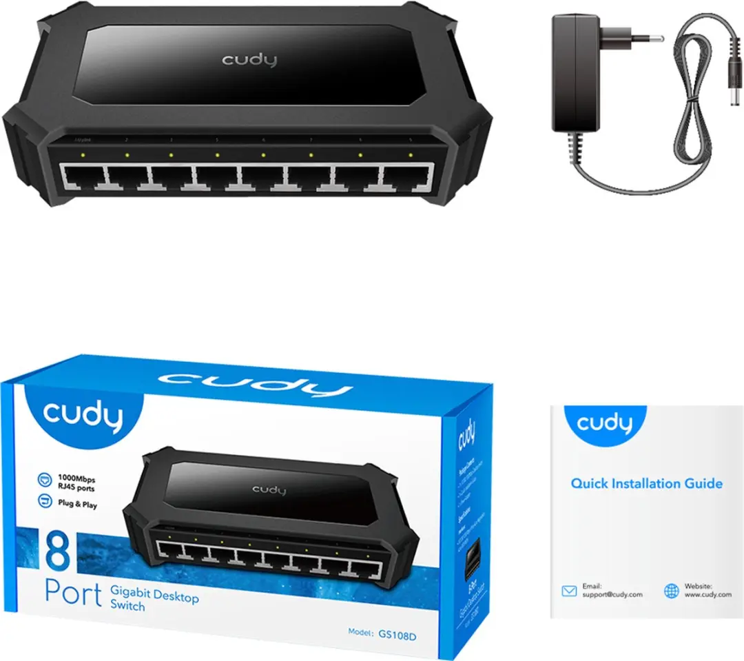 Cudy GS108D 8-poorts Gigabit Switch - Zwart