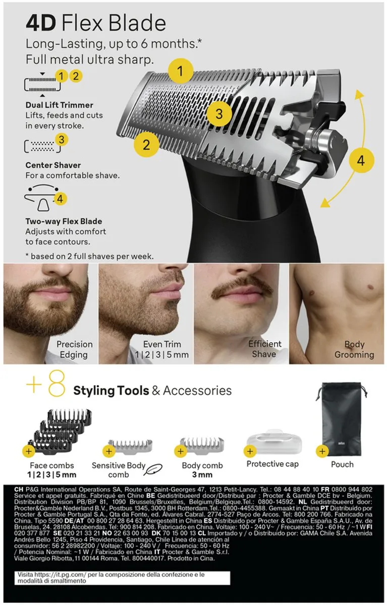 Braun All-in-One XT5200 Styling Set - 7 Opzetstukken - Grijs