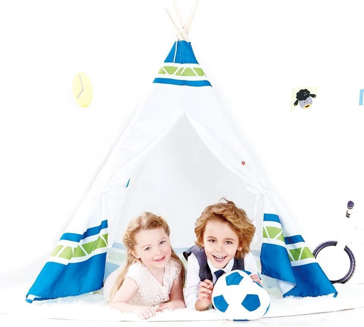Hape Wigwam Speeltent - Blauw/Wit