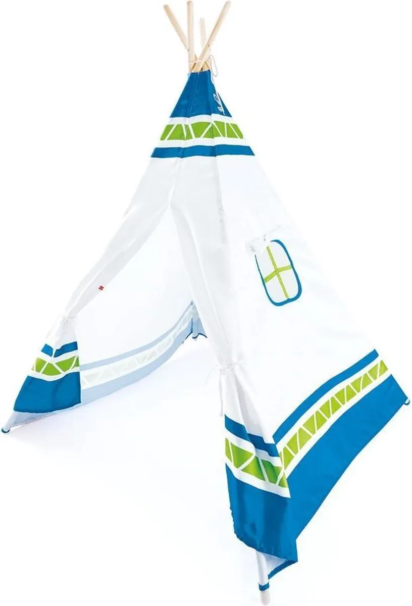 Hape Wigwam Speeltent - Blauw/Wit - afbeelding 6 van 6