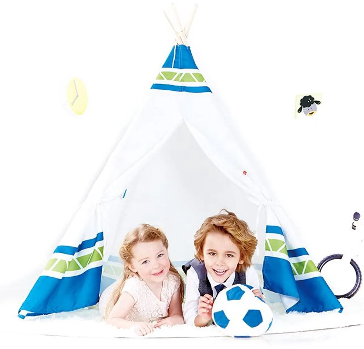 Hape Wigwam Speeltent - Blauw/Wit