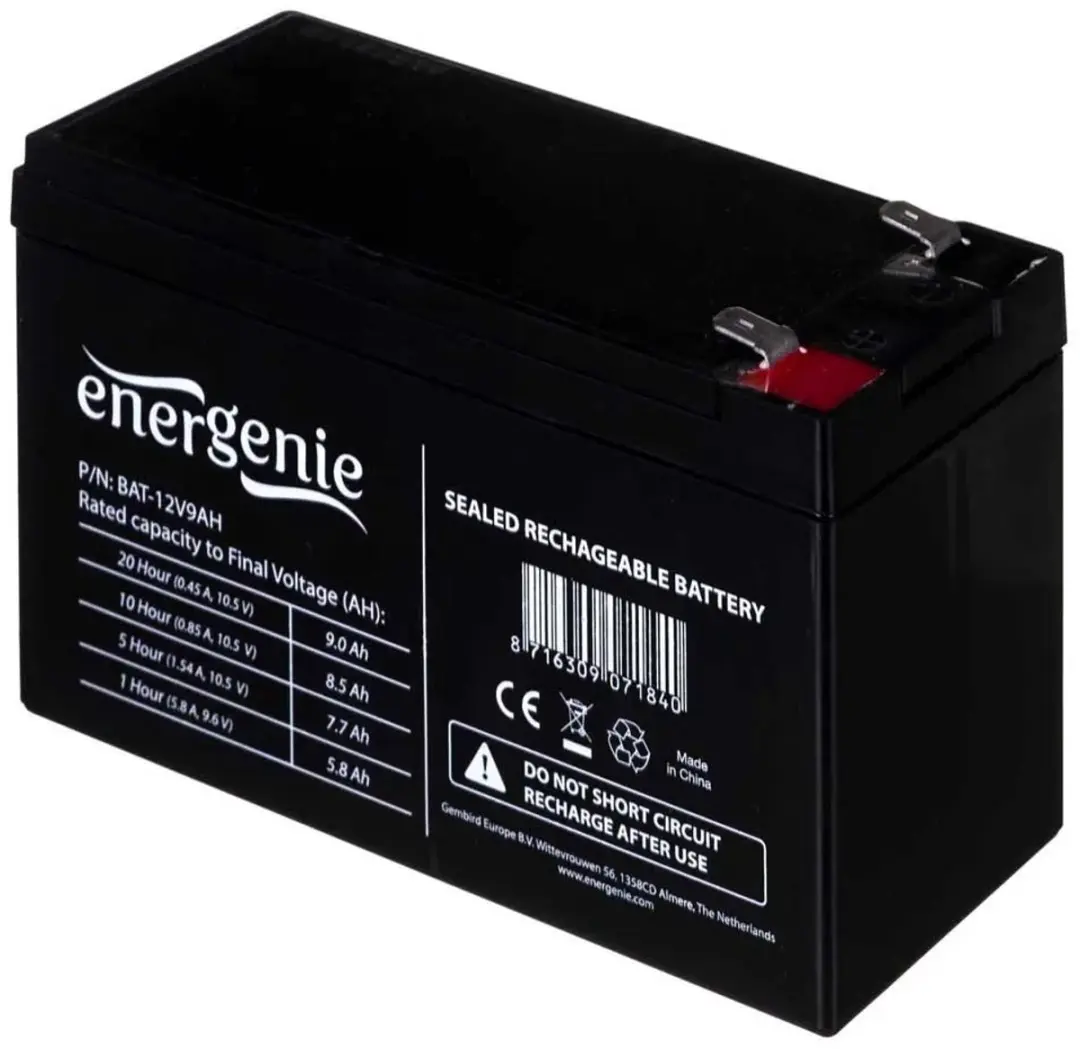Gembird EnerGenie BAT-12V9AH Batterij 12V 9Ah