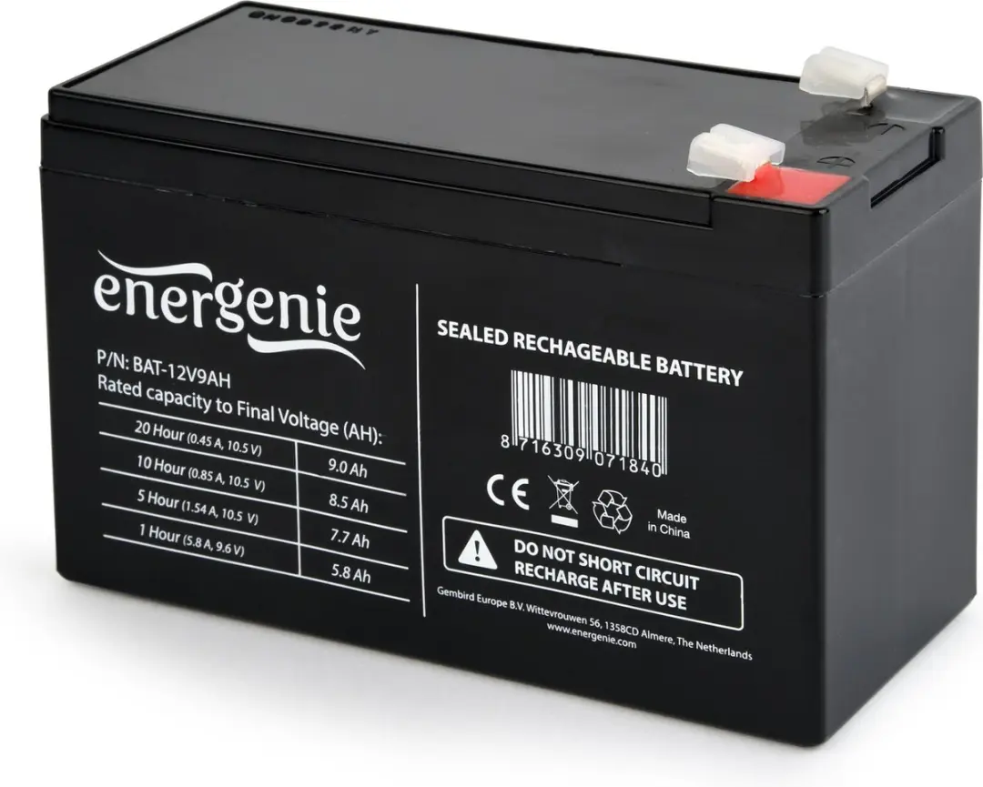 Gembird EnerGenie BAT-12V9AH Batterij 12V 9Ah