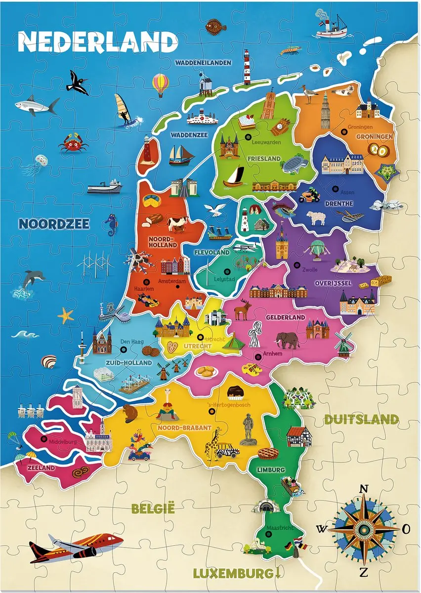 Jumbo Ik Leer Kaart van Nederland Educatief Spel 130 Stuks