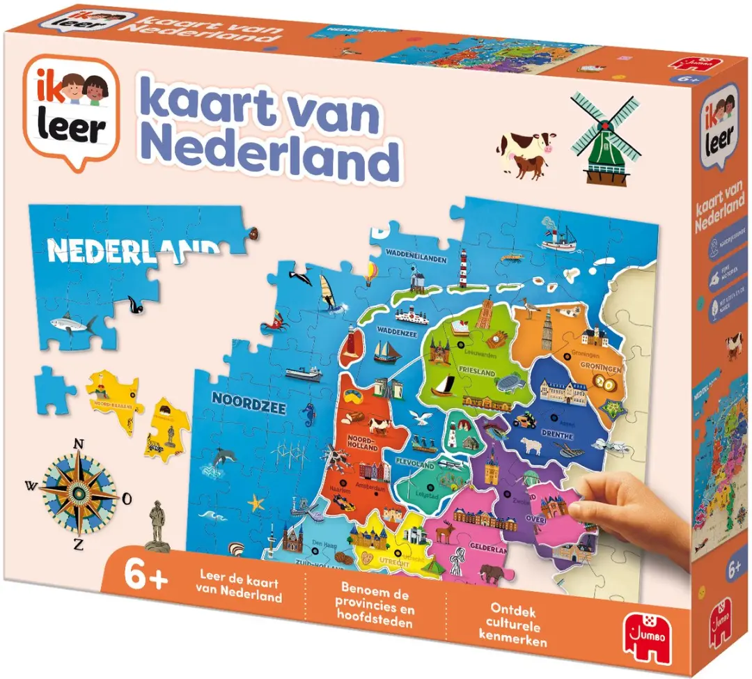 Jumbo Ik Leer Kaart van Nederland Educatief Spel 130 Stuks - afbeelding 6 van 6