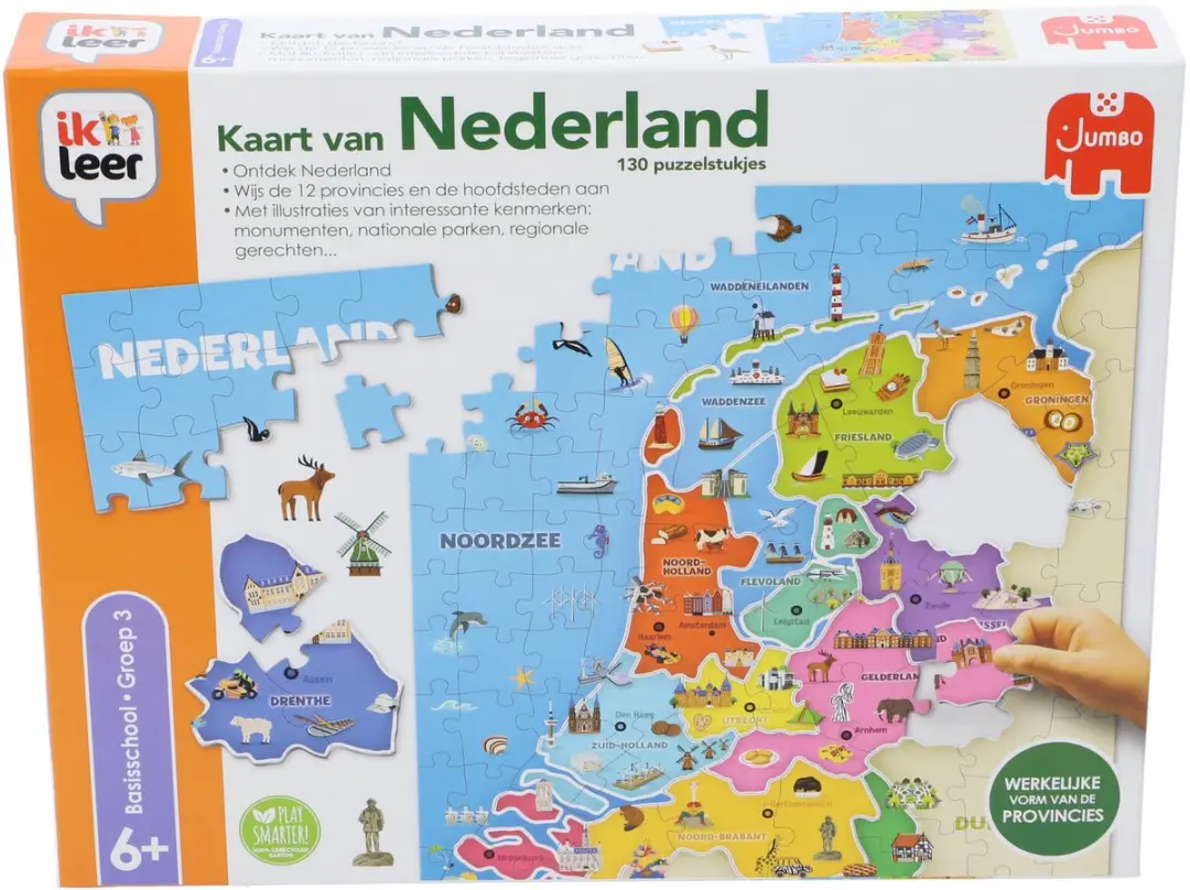 Jumbo Ik Leer Kaart van Nederland Educatief Spel 130 Stuks