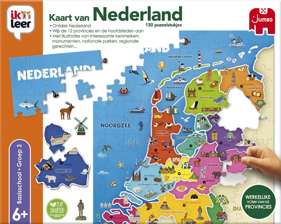 Jumbo Ik Leer Kaart van Nederland Educatief Spel 130 Stuks