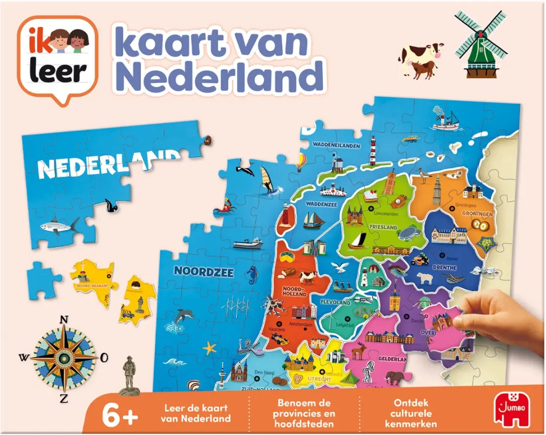 Jumbo Ik Leer Kaart van Nederland Educatief Spel 130 Stuks