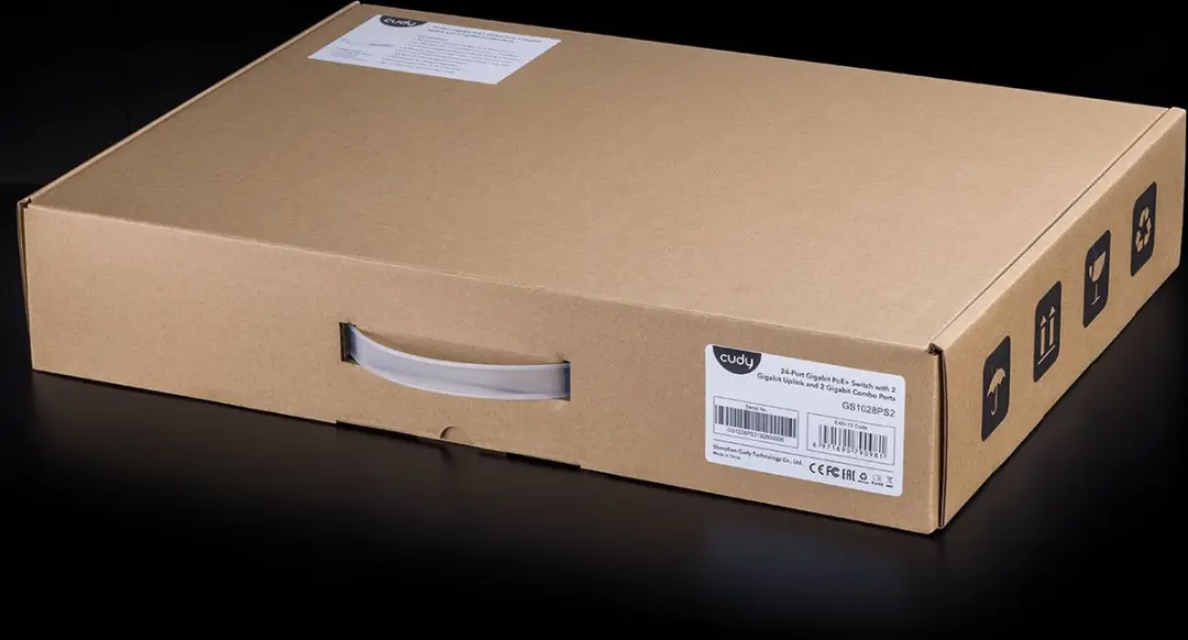 Cudy 24-Poorts Gigabit PoE+ Switch 56Gbps - 24x PoE 300W - 2x SFP Zwart