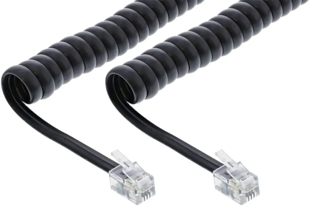 Cablexpert Telefoon Spiraalkabel 4P4C/RJ10 TC4P4CS-2M - 2m - Zwart