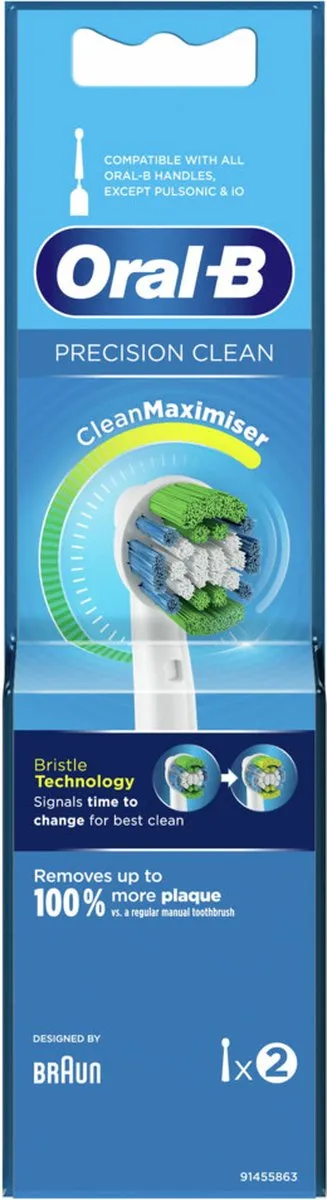 Oral-B Precision Clean Opzetborstels - 12 Stuks (6x2) - Blauw/ Groen/ Wit