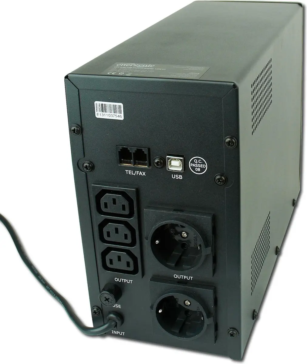 Energenie EG-UPS-033 UPS 1200VA - 720W - 3 Stopcontacten - Zwart