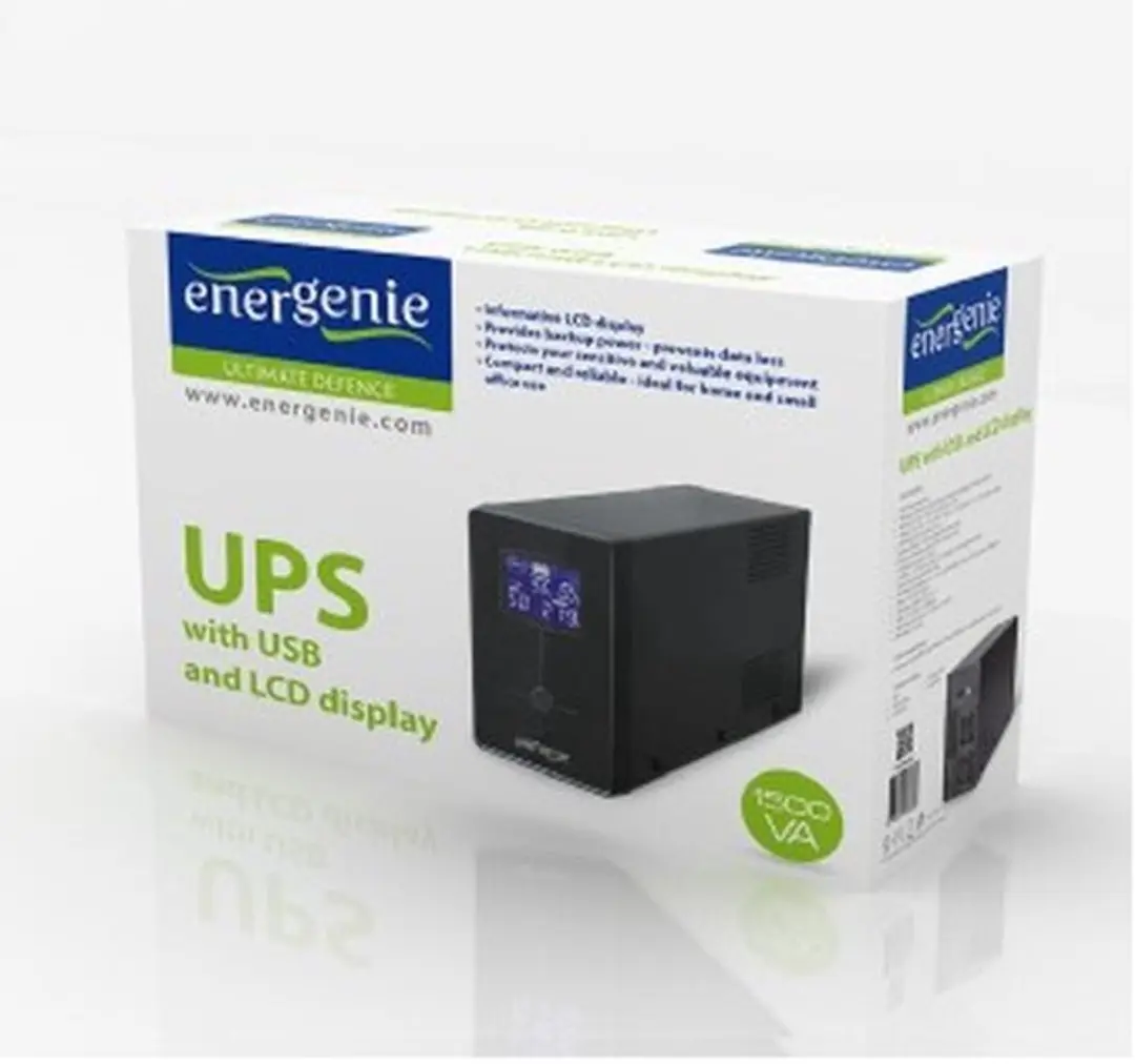 Energenie EG-UPS-033 UPS 1200VA - 720W - 3 Stopcontacten - Zwart