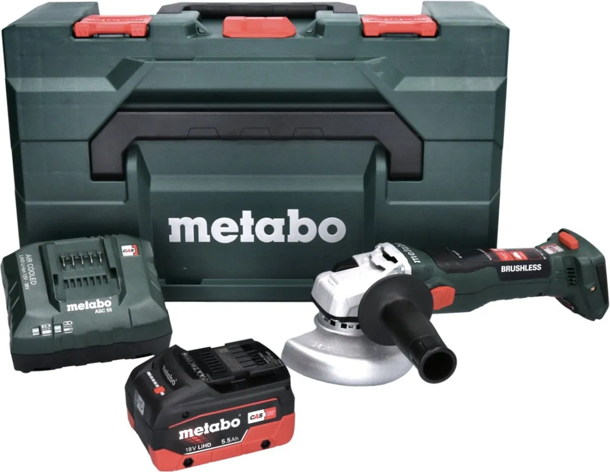 Metabo W 18 LT BL 11-125 Accu Haakse Slijper 125mm - Borstelloos - afbeelding 3 van 5
