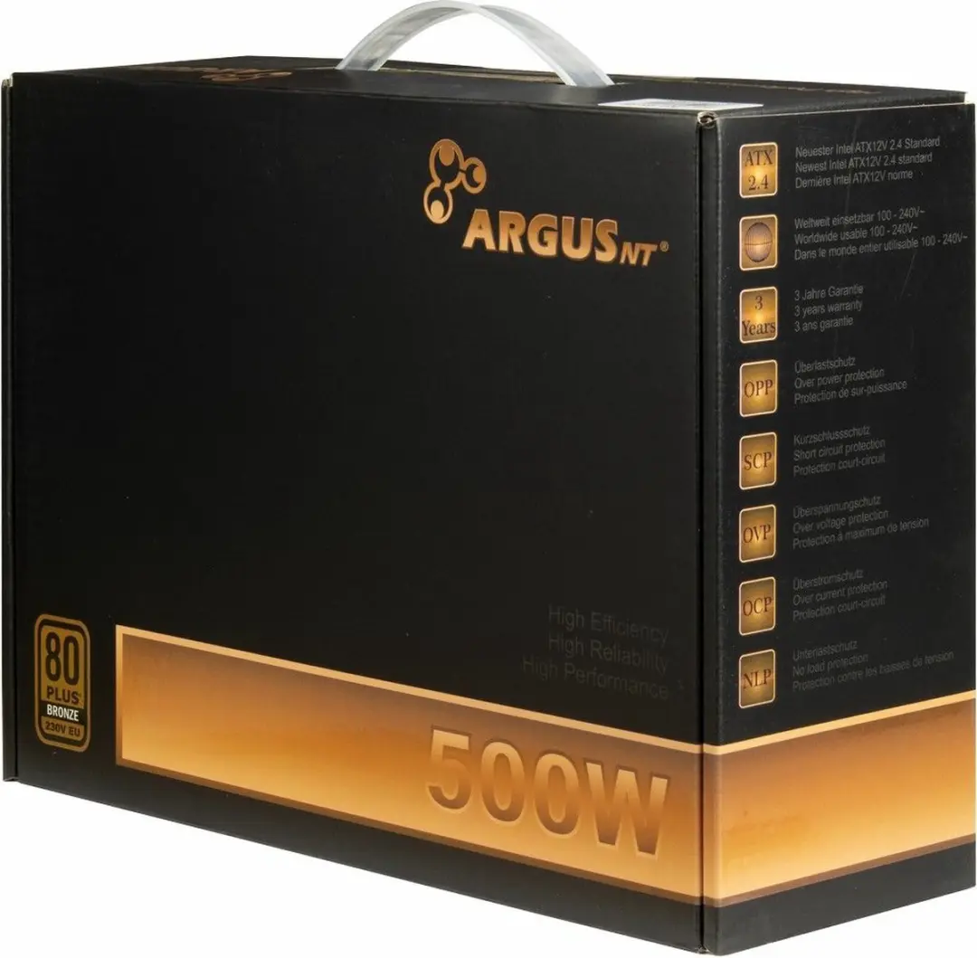 Intertech ArgusNT BPS-500 Voeding 500W - Zwart