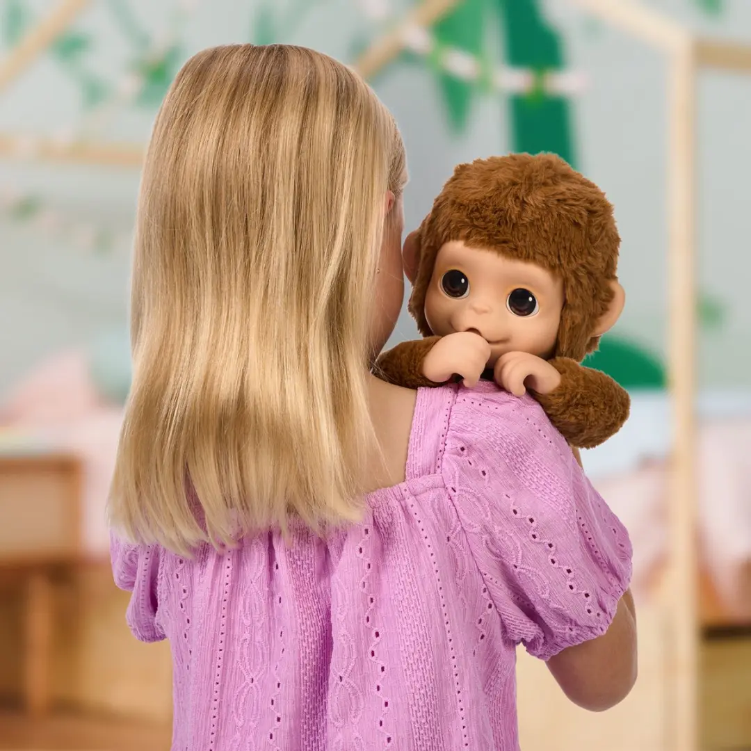Little Live Pets My Baby Monkey Mango - Interactieve Knuffelaap - 3x AAA - afbeelding 6 van 6