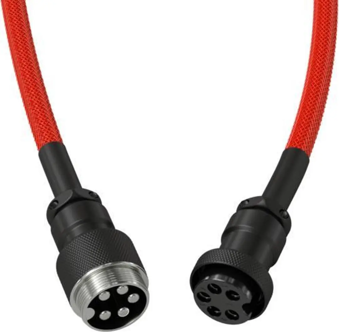 Glorious PC Gaming Race Coiled Kabel USB-C naar USB-A - Rood/Zwart