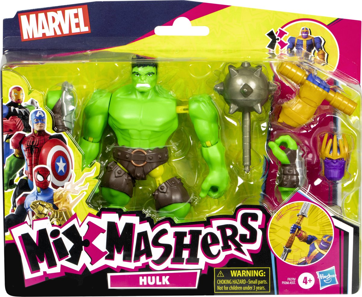 Hasbro Avengers actiefiguur Mixmashers Hulk deluxe 12 cm speelgoed.