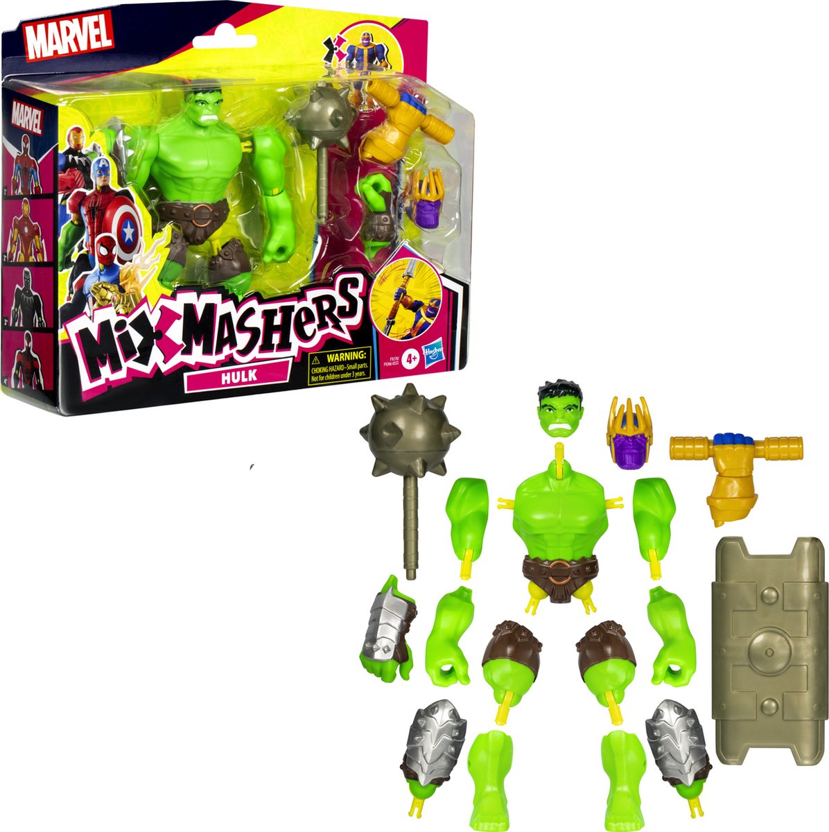 Hasbro Avengers actiefiguur Mixmashers Hulk deluxe 12 cm speelgoed.