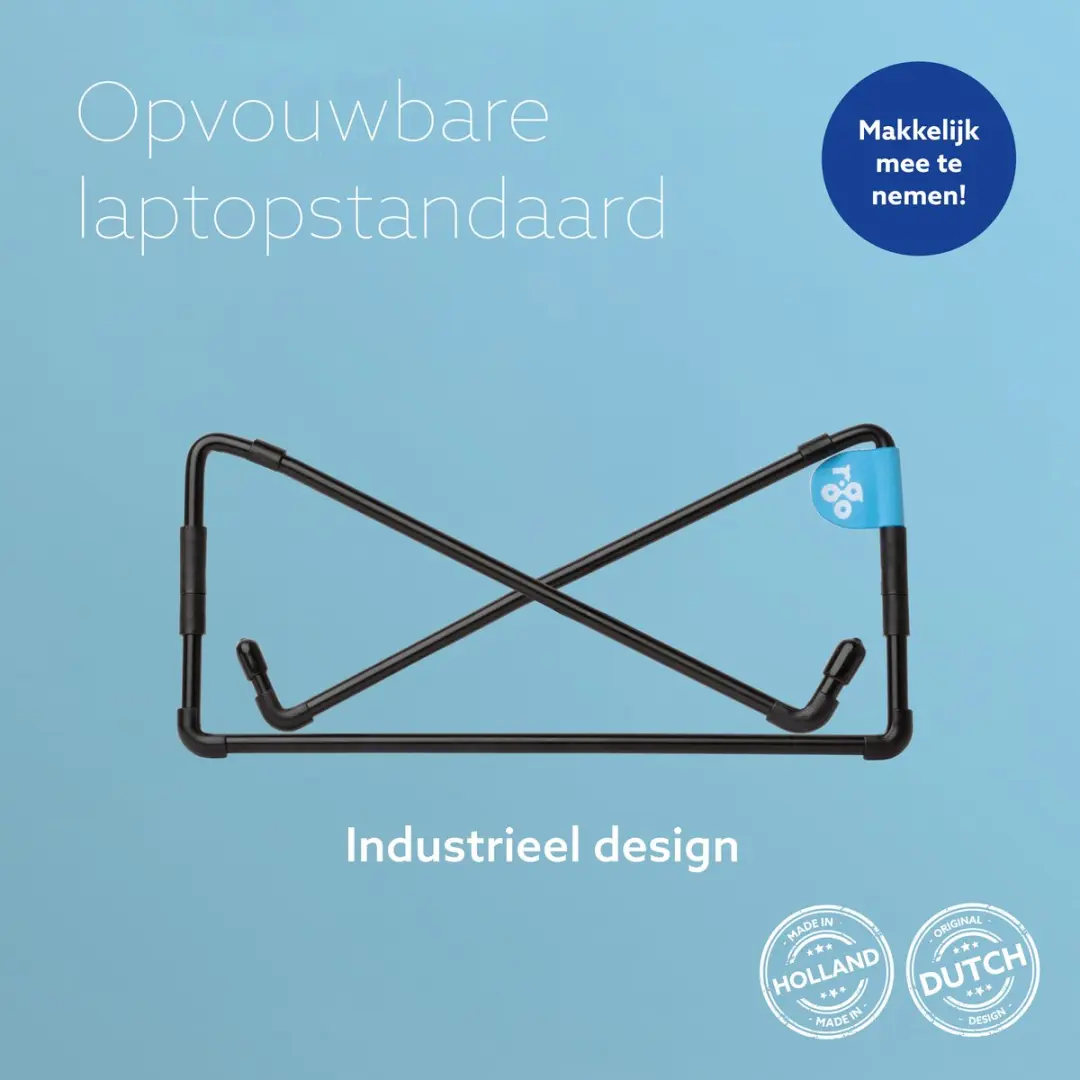 R-Go Steel Travel Laptopstand RGOSC015BL - 17-22" - Zwart