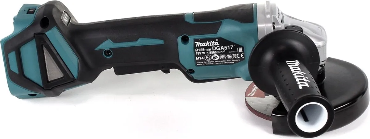 Makita DGA 517 ZJ Haakse Slijper 18V 125mm - Borstelloos