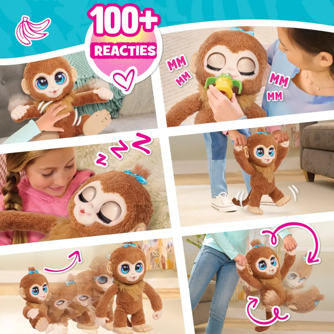 Hasbro FurReal Peanut Interactieve Knuffelaap - Bruin
