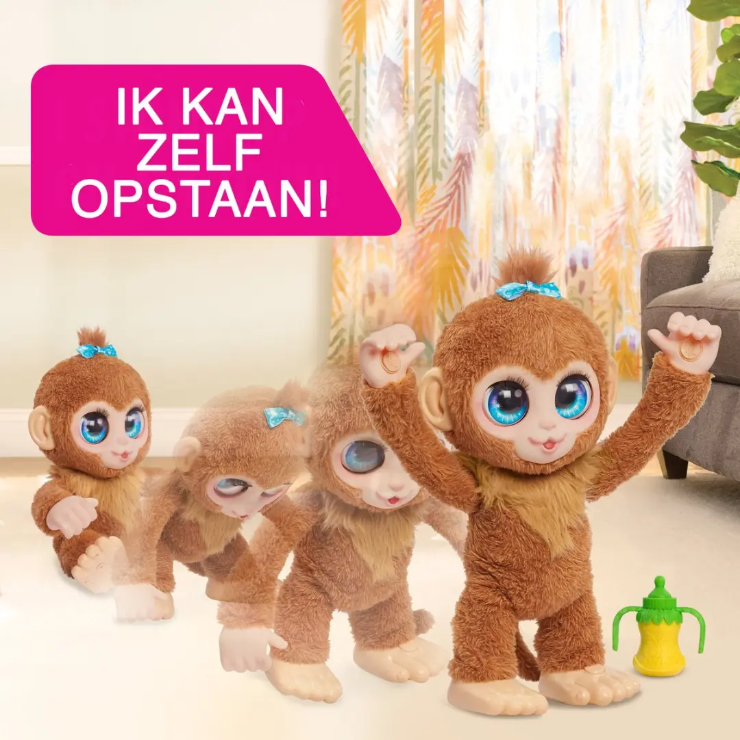 Hasbro FurReal Peanut Interactieve Knuffelaap - Bruin