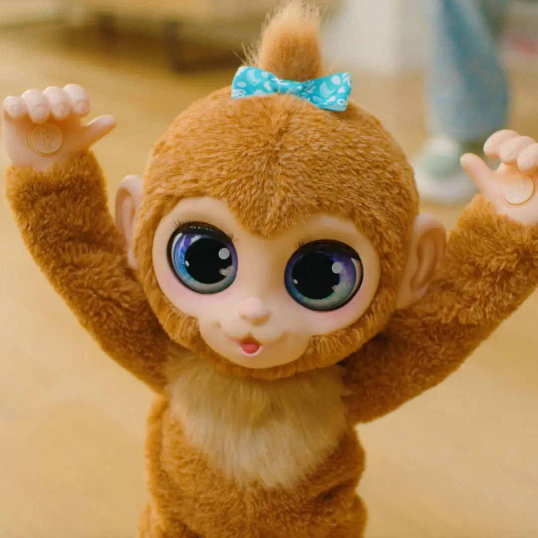 Hasbro FurReal Peanut Interactieve Knuffelaap - Bruin - afbeelding 6 van 6