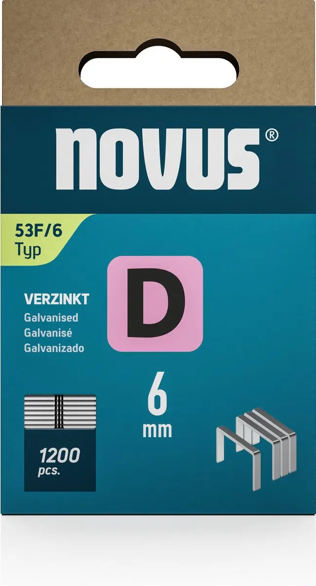 Novus D 53F/6mm Nietjes 6mm - 1200 Stuks
