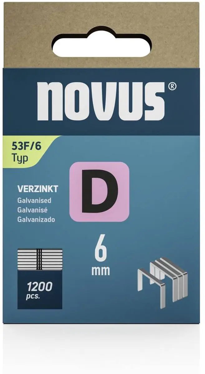 Novus D 53F/6mm Nietjes 6mm - 1200 Stuks