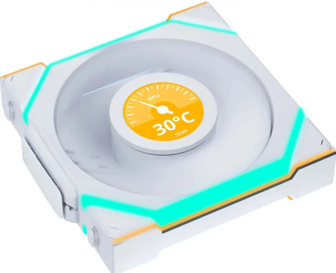 Lian Li UNI FAN SL Wireless LCD Reverse Blade 120mm - 3 Stuks - Wit