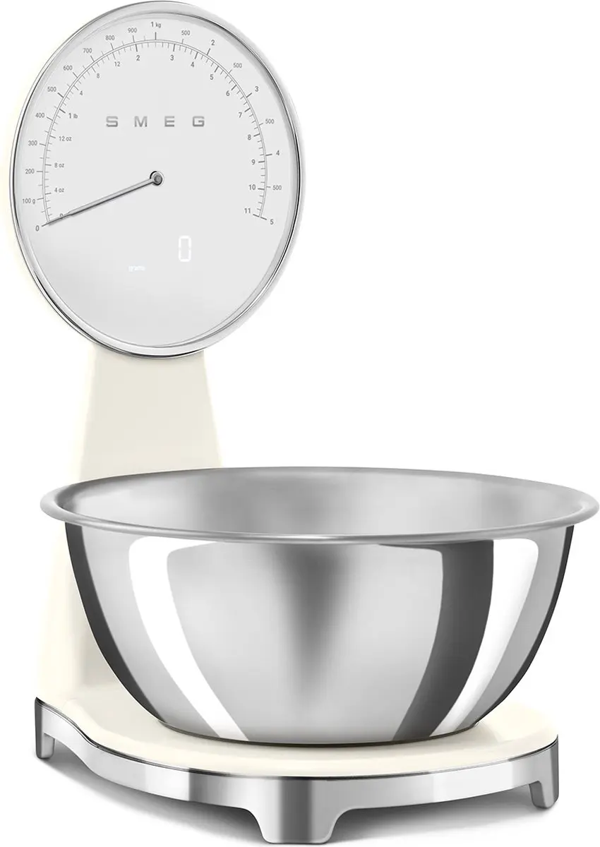 Smeg KSF01CRWW Keukenweegschaal 5kg - Crème - USB Oplaadbaar