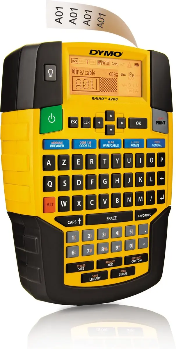 DYMO Rhino 4200 Labelprinter - AZERTY - S0955960 - Zwart/Geel