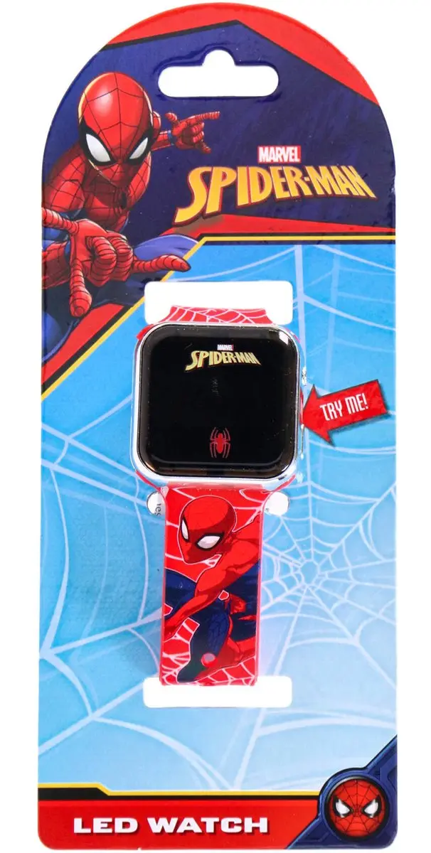 Spider-Man Kinderhorloge LED - 40mm - Rood/Wit