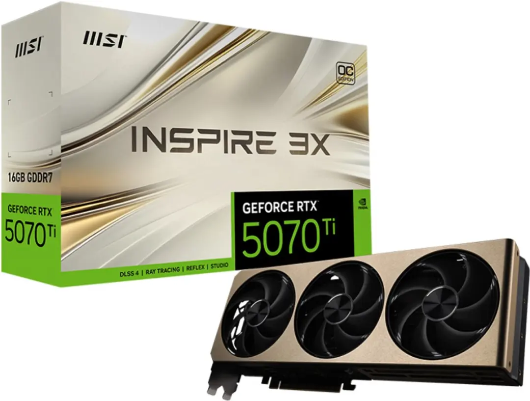 MSI GeForce RTX 5070 Ti 16G Inspire 3X OC Videokaart - Zwart