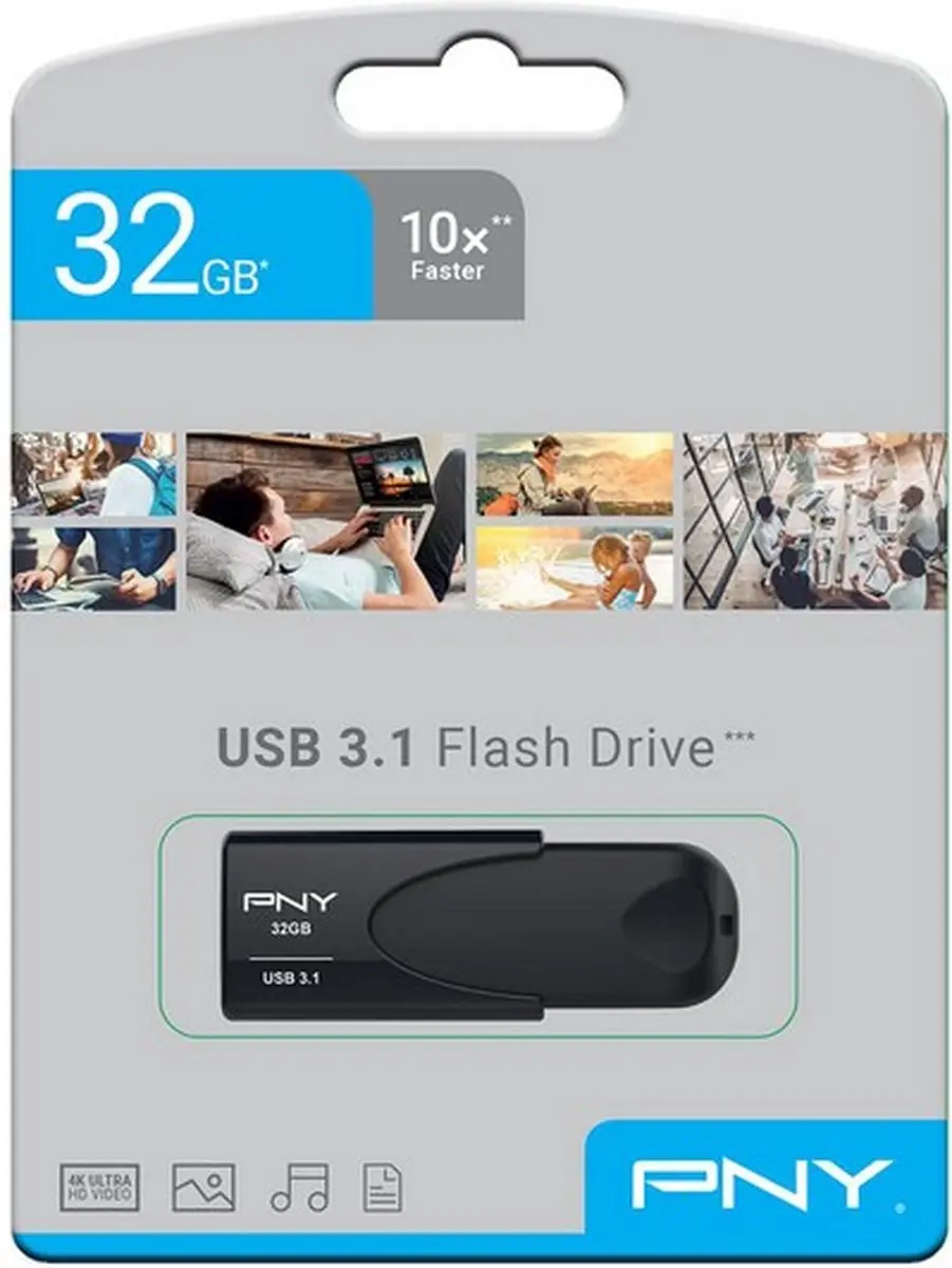 PNY Attaché 4 USB Stick 64GB - Zwart