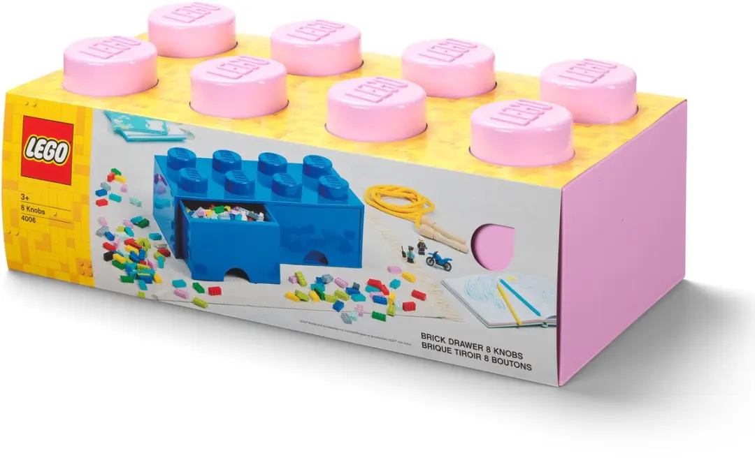 Opberglade Brick 8, Lichtroze - LEGO
