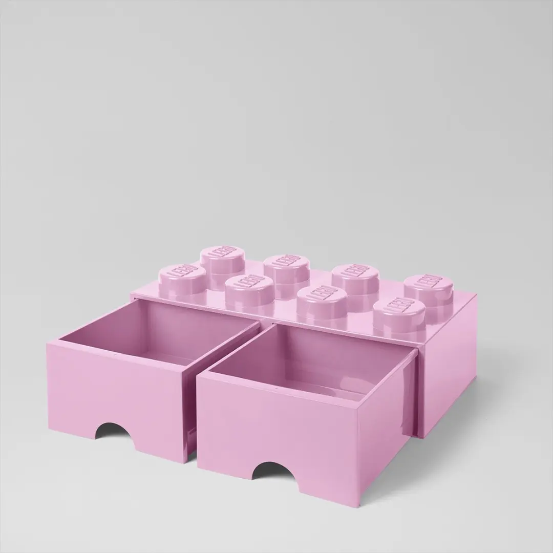 Opberglade Brick 8, Lichtroze - LEGO