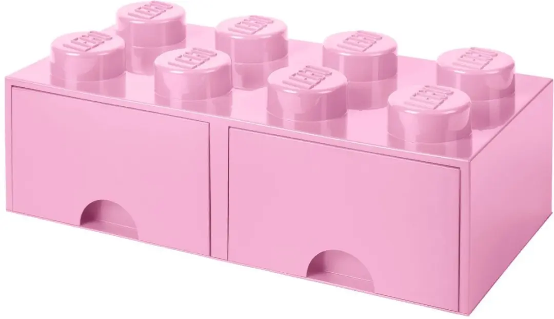 Opberglade Brick 8, Lichtroze - LEGO
