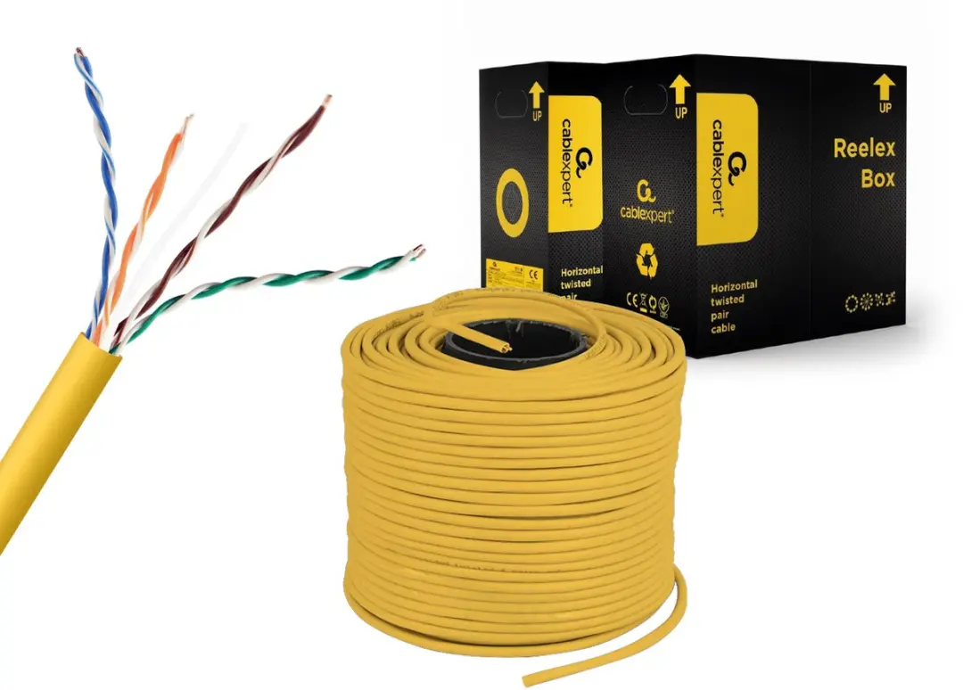 Cablexpert UTP Cat5E CCA Kabel 305m - Geel