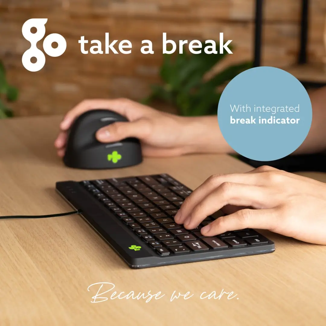 R-Go Compact Break Toetsenbord RGOCOUSWDBL - Zwart