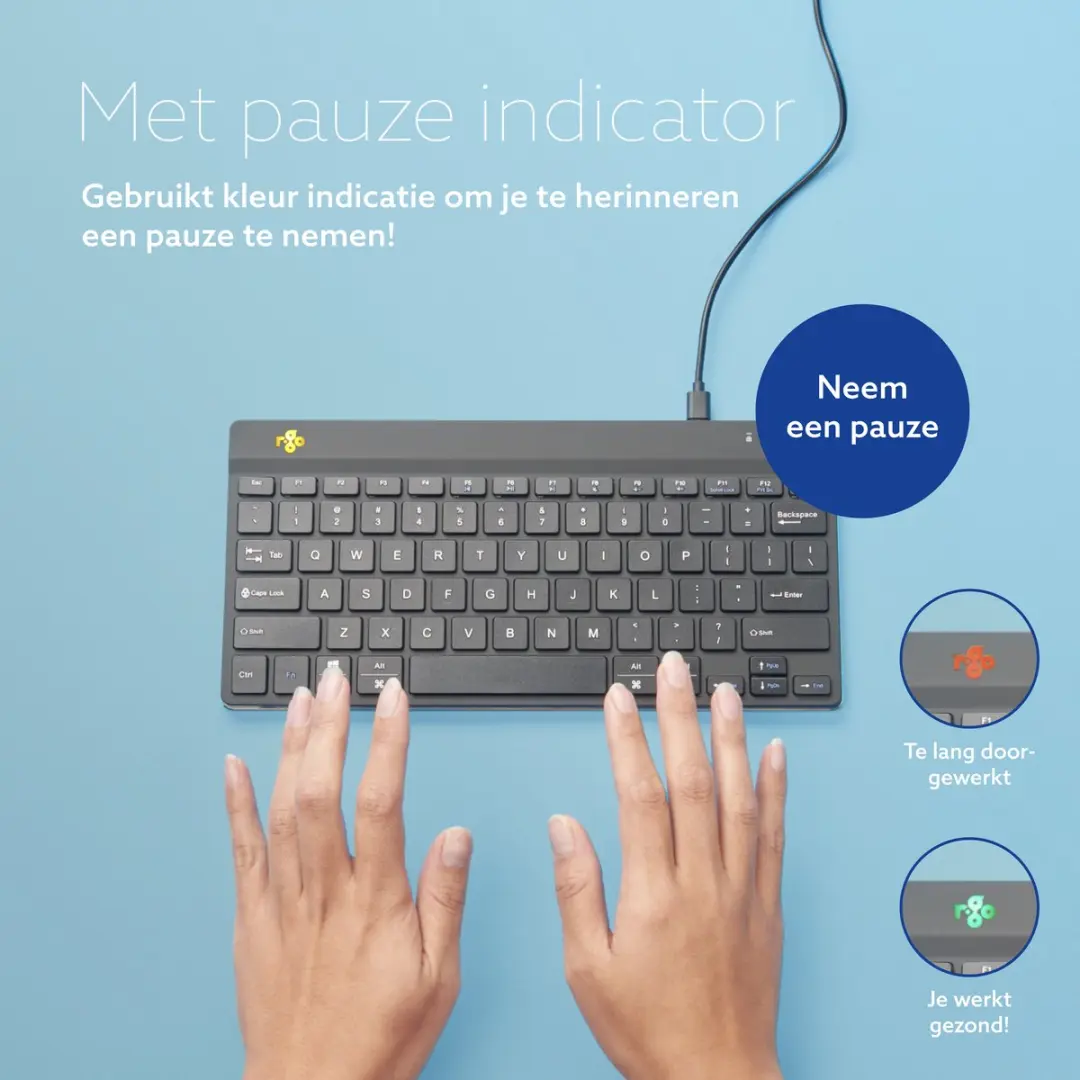 R-Go Compact Break Toetsenbord RGOCOUSWDBL - Zwart