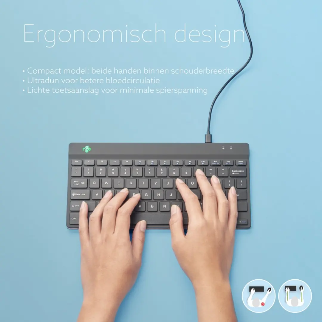 R-Go Compact Break Toetsenbord RGOCOUSWDBL - Zwart